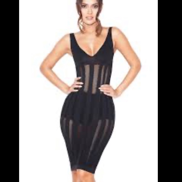 black sheer bodycon dress